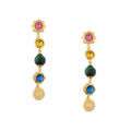 Drop Earrings With Swarovski Crystals - Multi Colour