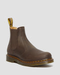 2976 Yellow Stitch Crazy Horse Leather Chelsea Boots - Dark Brown