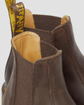2976 Yellow Stitch Crazy Horse Leather Chelsea Boots - Dark Brown