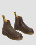2976 Yellow Stitch Crazy Horse Leather Chelsea Boots - Dark Brown