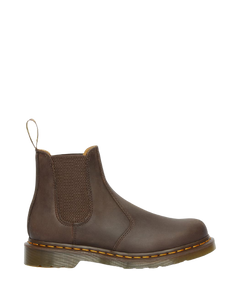 2976 Yellow Stitch Crazy Horse Leather Chelsea Boots - Dark Brown