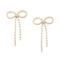 Statement Pearl Bow Earrings - Pale Gold