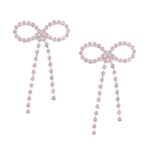 Statement Rose Water Opal Bow Earrings