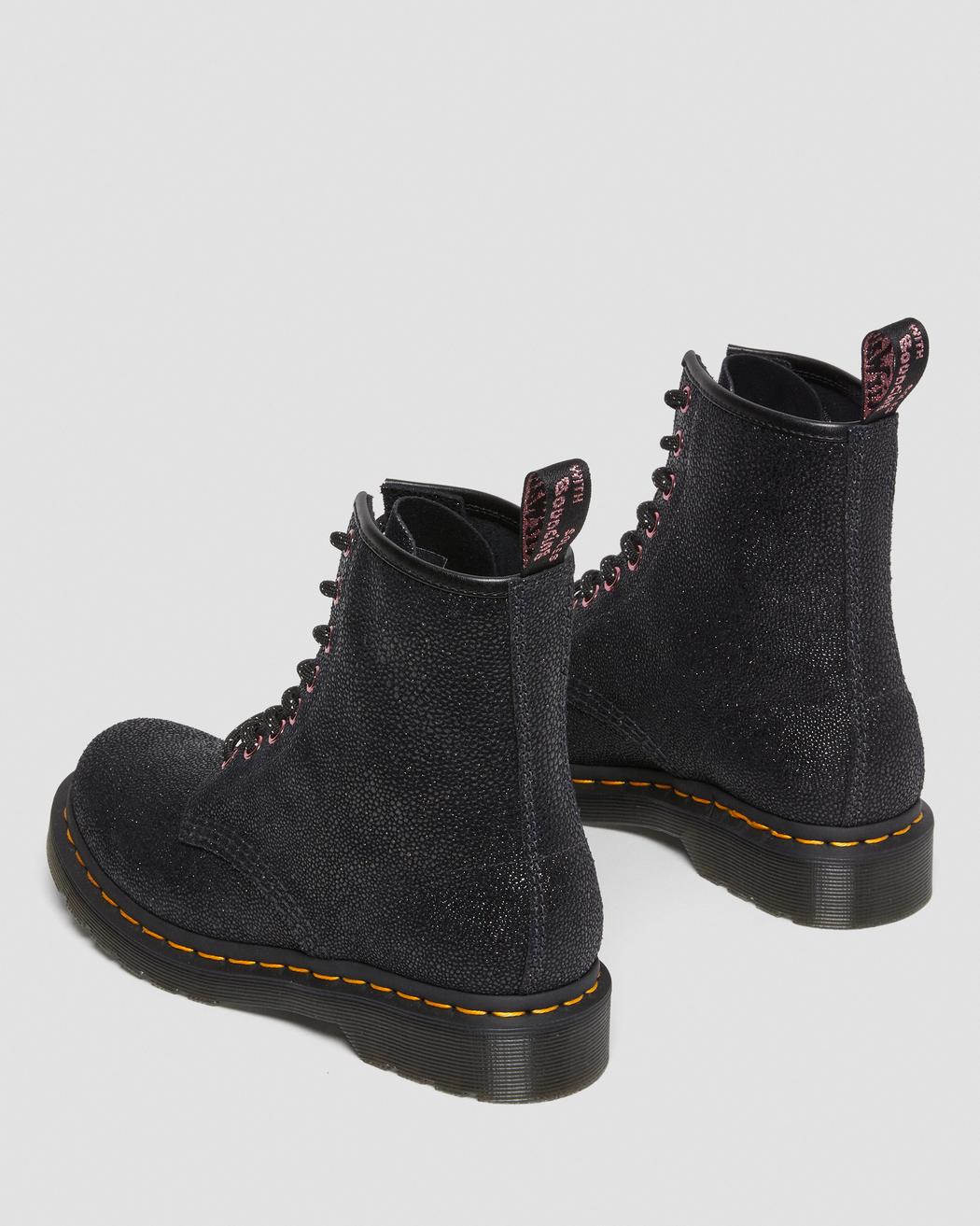 1460 Smooth Leather Lace Up Boots - Black Bejewelled