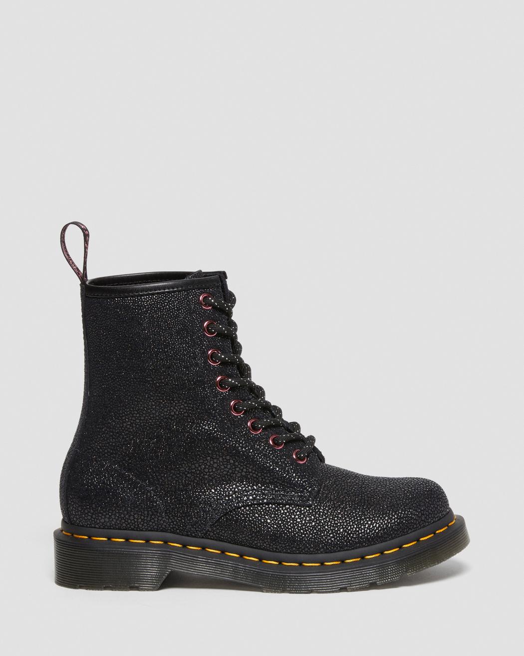 1460 Smooth Leather Lace Up Boots - Black Bejewelled
