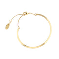 Angled Bangle With Chain & Fastening - Pale Gold