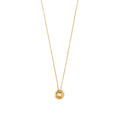 Mini Molten Open Circle Threadthrough Necklace - Pale Gold