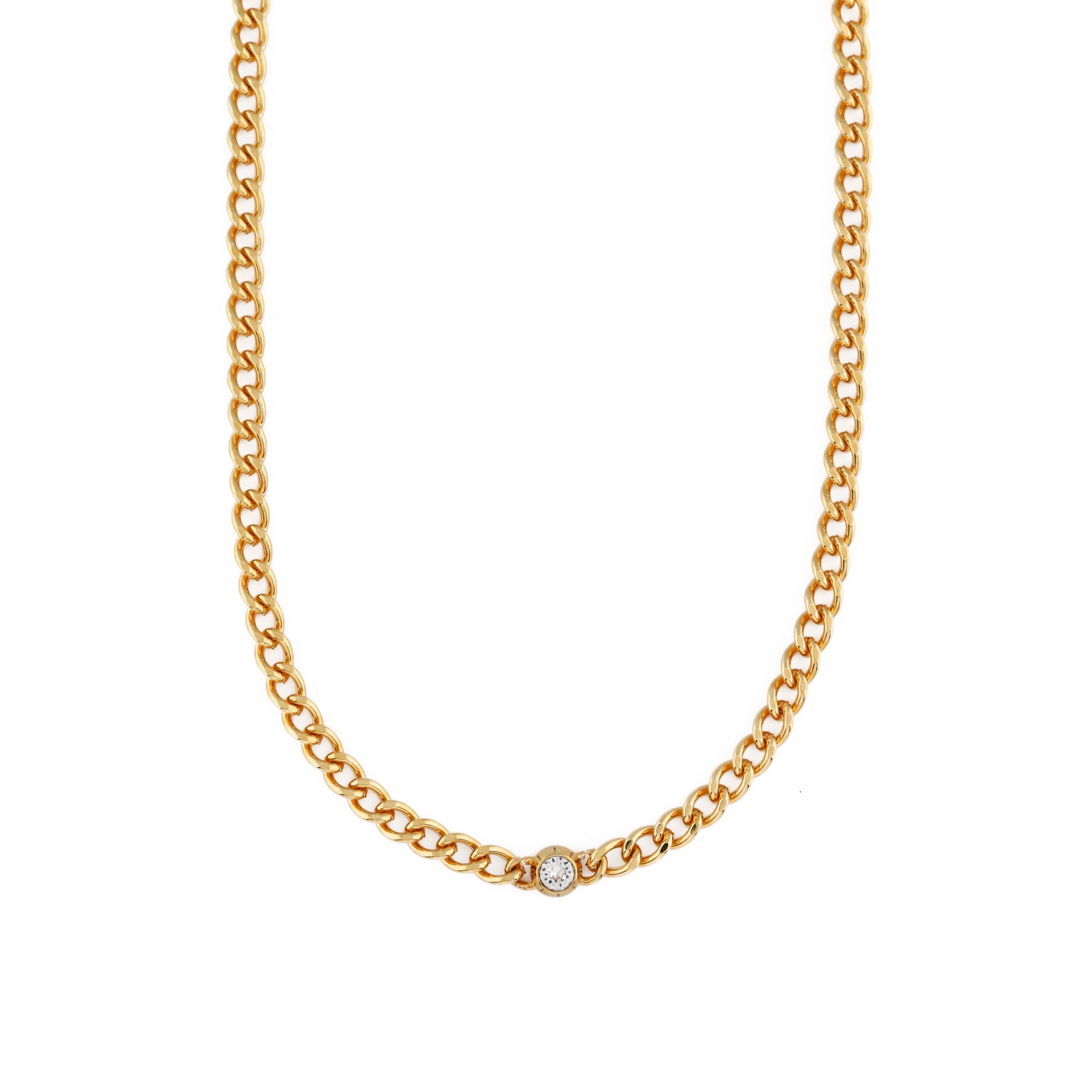 Swarovski Stationed Chain Necklace - Crystal