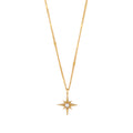 Pearl Starburst Charm Necklace - Pale Gold