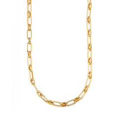 Linear Link Chain Necklace 16" - Pale Gold