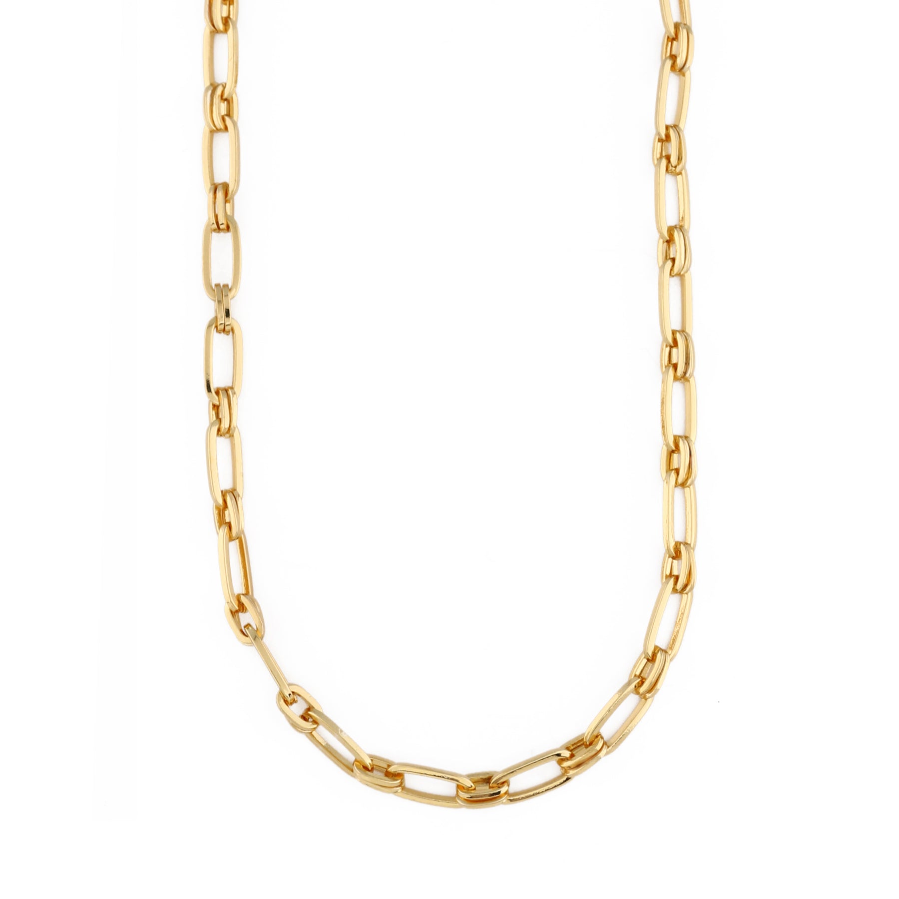 Linear Link Chain Necklace 16" - Pale Gold