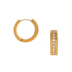Swarovski Inlay Mid Size Hoop - Crystal