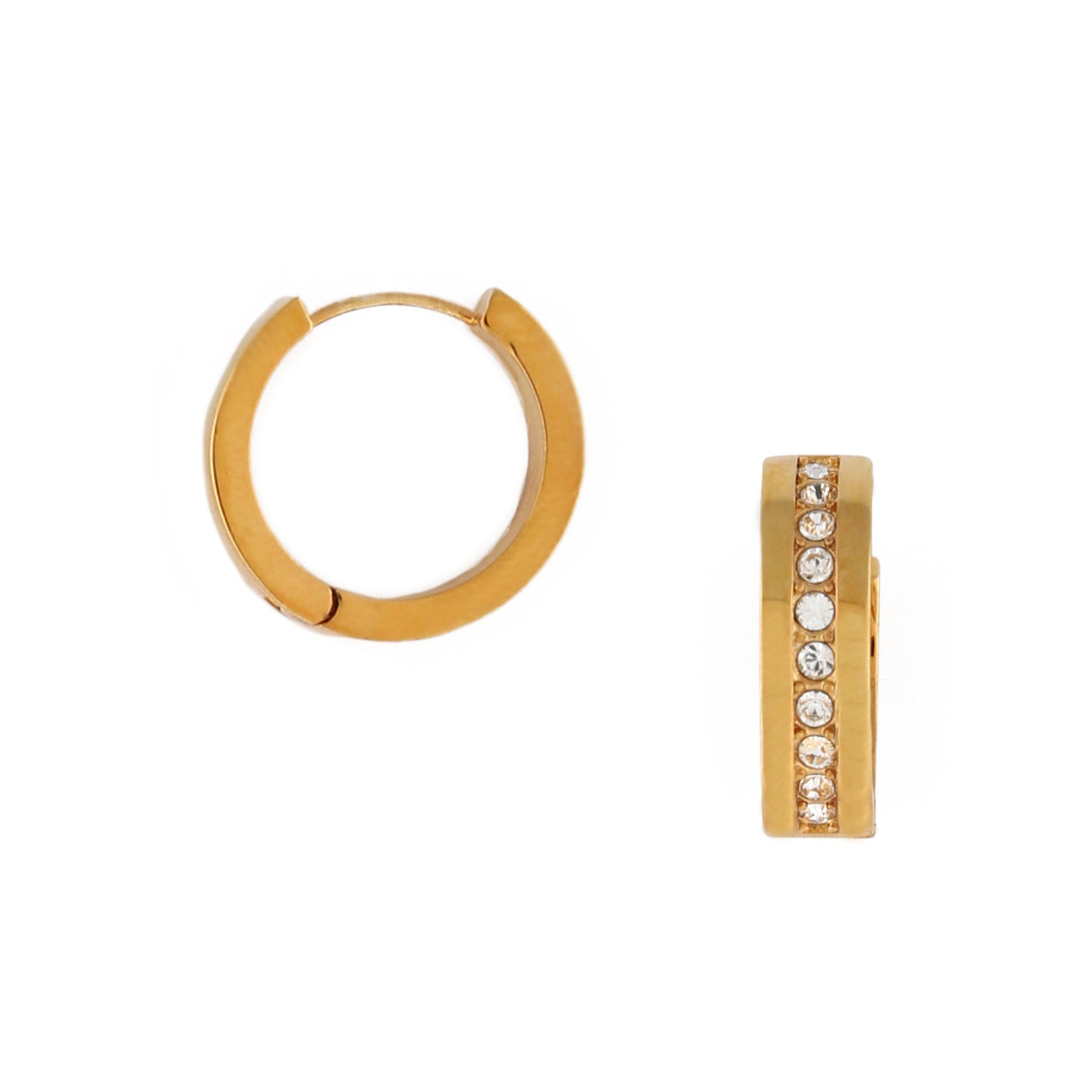 Swarovski Inlay Mid Size Hoop - Crystal