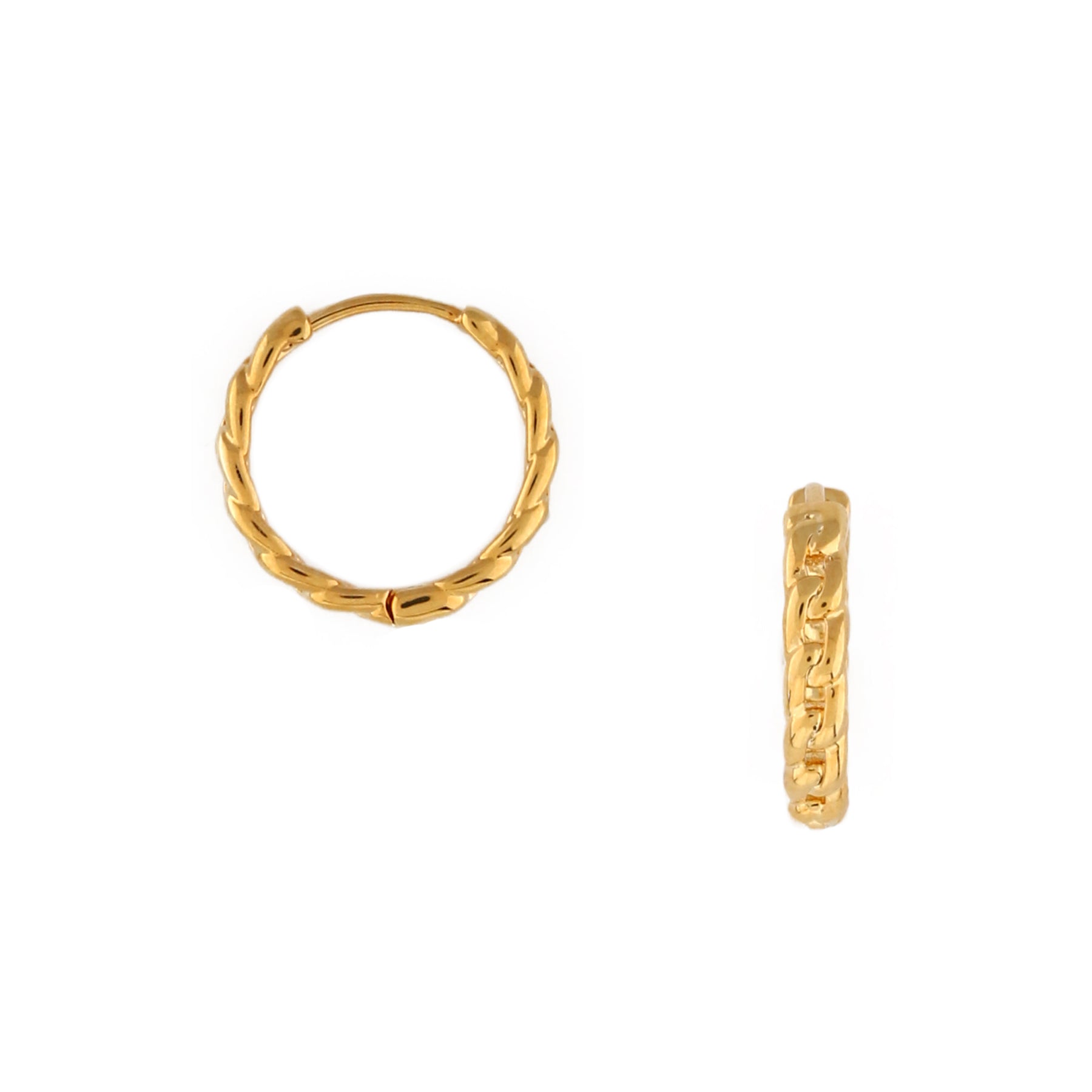 Slim Chain Hoop Earring - Pale Gold