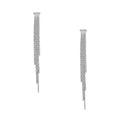 Waterfall Chain Long Drop Earrings - Silver
