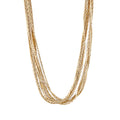 Multi Chain 8 Row Necklace - Pale Gold