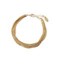 Multi Chain 8 Row Bracelet - Pale Gold