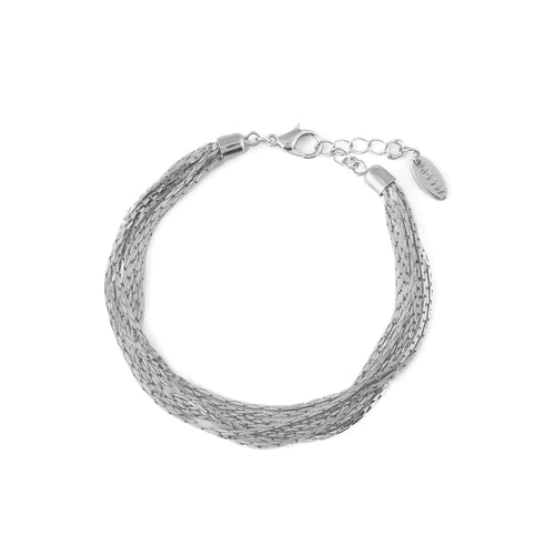 Multi Chain 8 Row Bracelet - Silver