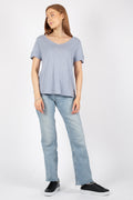 Lily V-neck Tee - Blue Fog