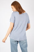 Lily V-neck Tee - Blue Fog