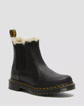 2976 Leonore Faux Fur Lined Burnished Chelsea Boots - Black Burnished Wyoming