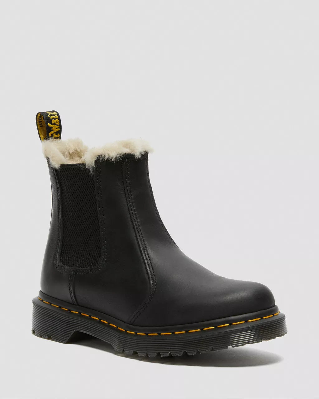 2976 Leonore Faux Fur Lined Burnished Chelsea Boots - Black Burnished Wyoming