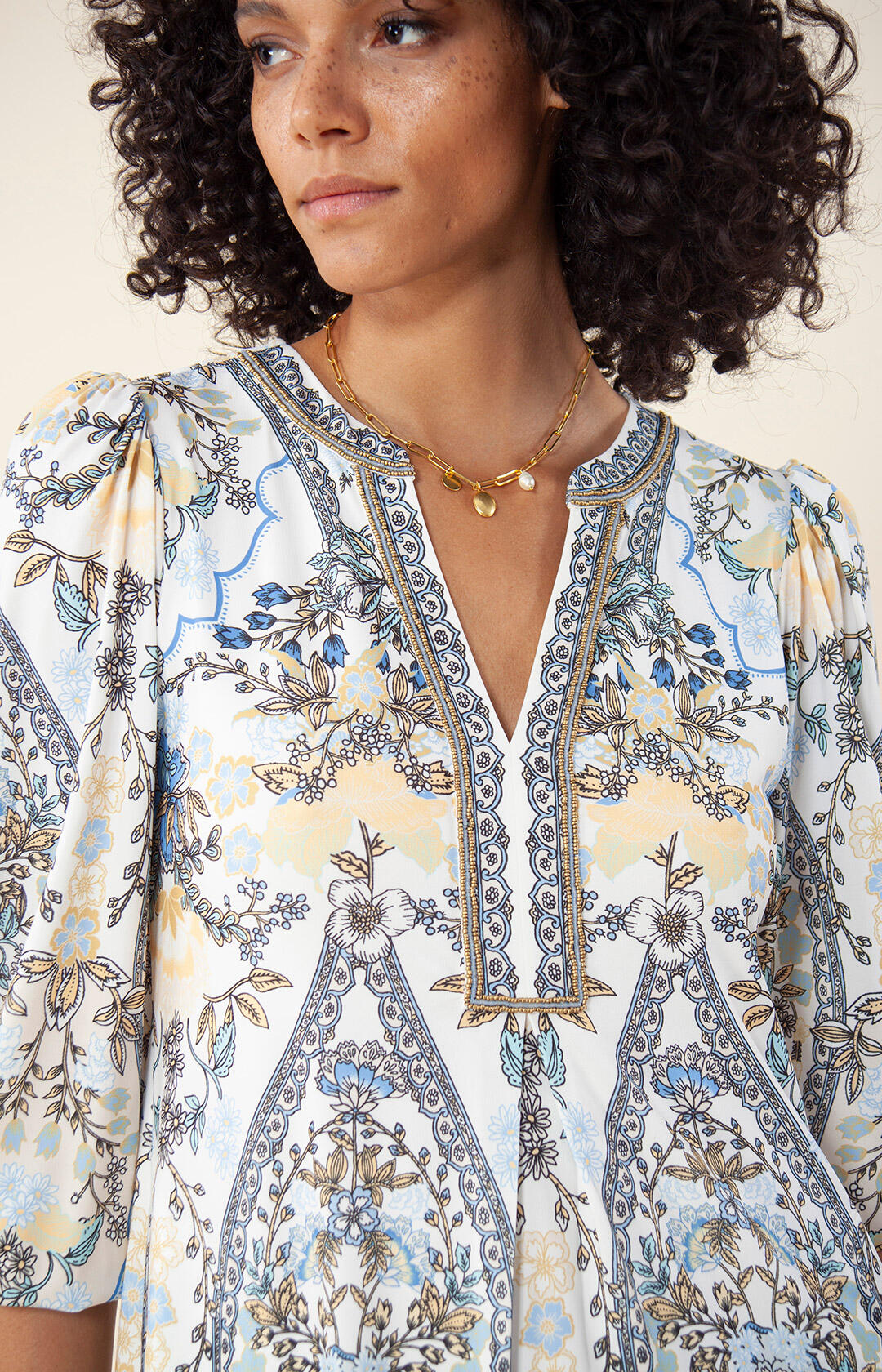 Freja Dress Beaded - Ivory