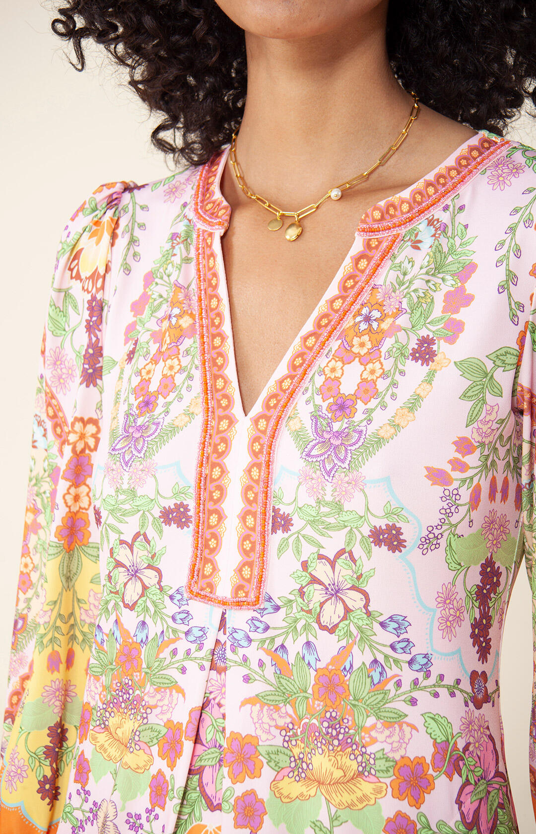 Adelia Dress Beaded - Pink