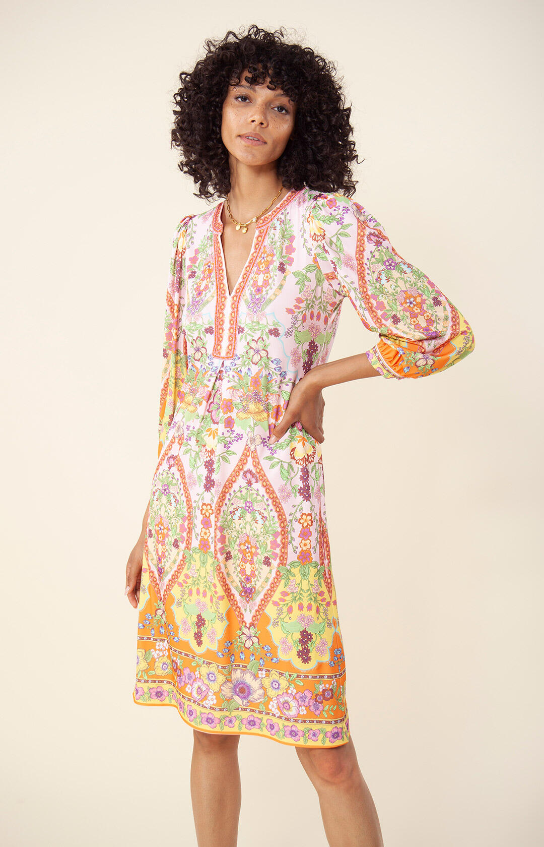 Adelia Dress Beaded - Pink