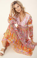 Edlynn Maxi Dress Rayon-Silk - Pink