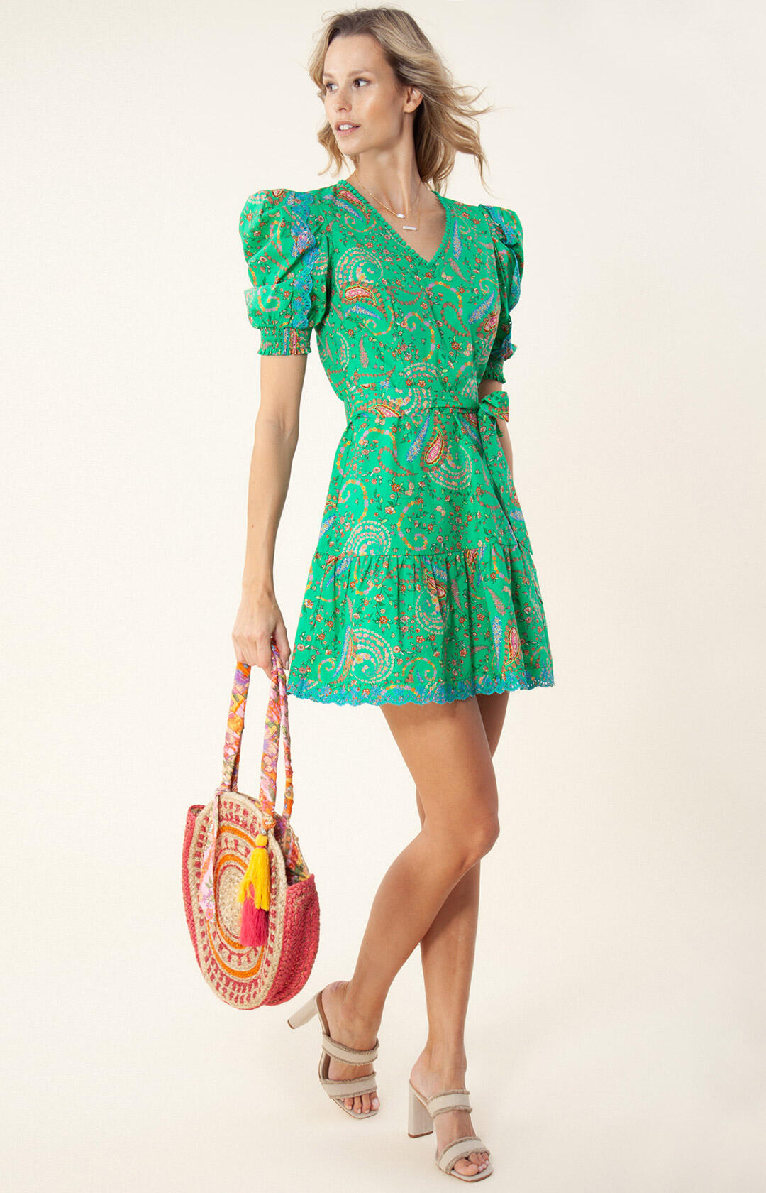 Elaina Dress Cotton Poplin - Emerald