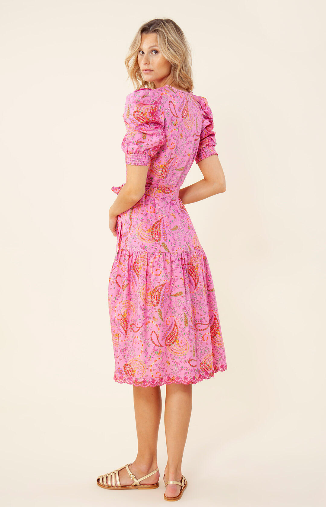 Elaina Dress Midi Length - Pink