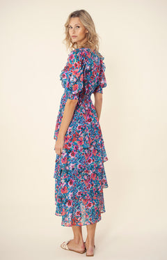 Amareli Dress W Tiered Skirt - Teal