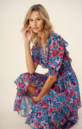 Amareli Dress W Tiered Skirt - Teal