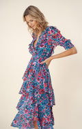 Amareli Dress W Tiered Skirt - Teal