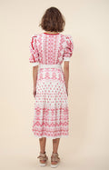 Logan Midi Dress Embrodery - Pink