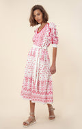Logan Midi Dress Embrodery - Pink