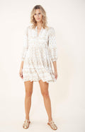 Clary Dress Short W Embrodery - Gold