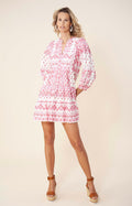 Clary Dress Short W Embrodery - Pink