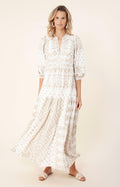 Clary Maxi Dress Embrodery - Gold