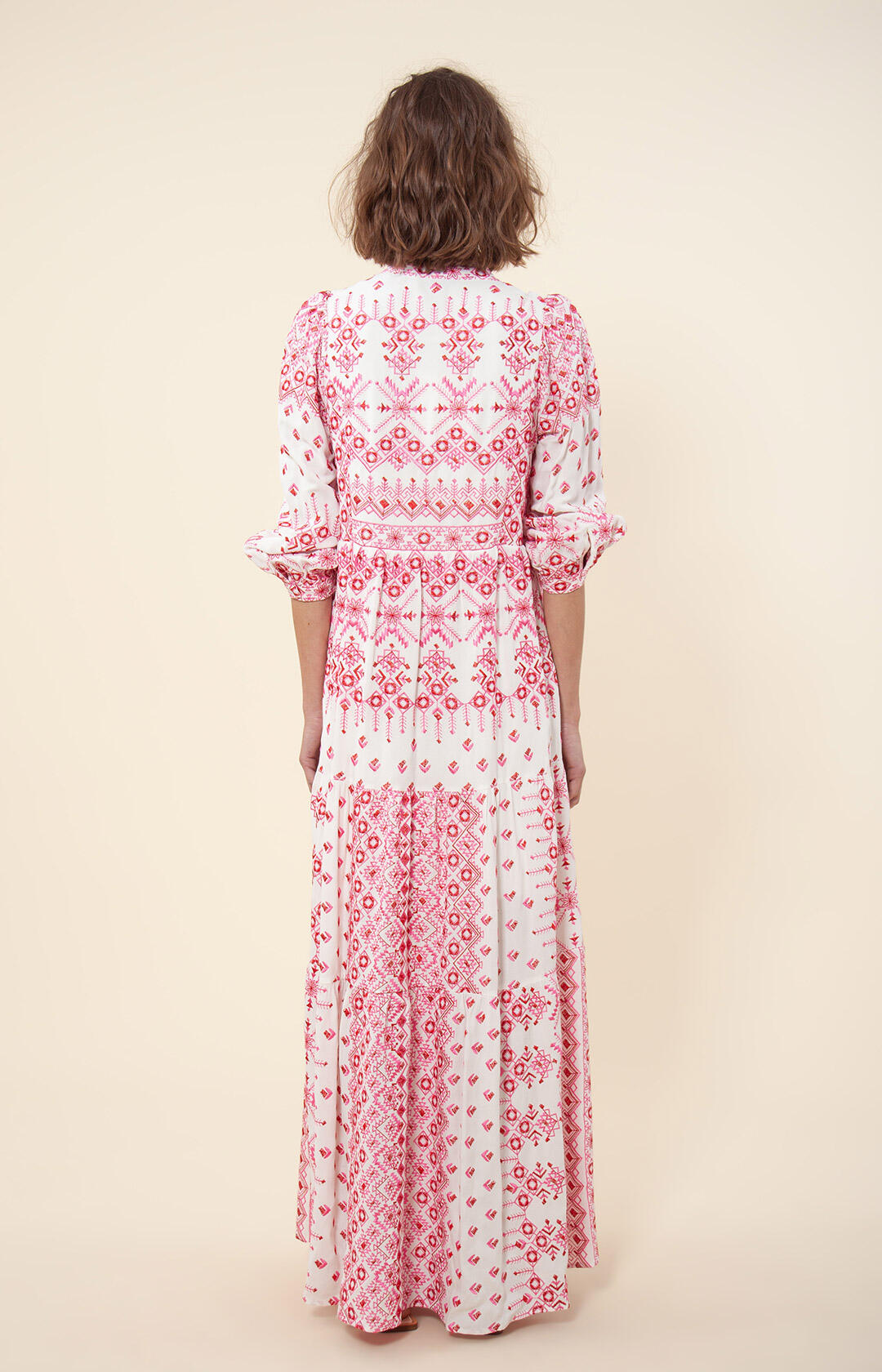Clary Maxi Dress Embrodery - Pink