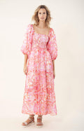 Ilona Long Dress Rayon-Silk - Pink