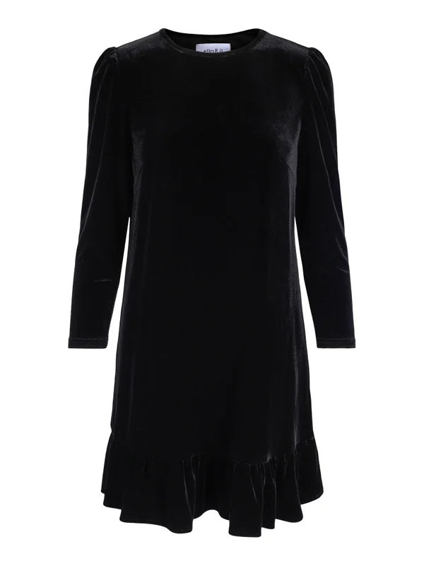 Emilie Velour Dress - Black