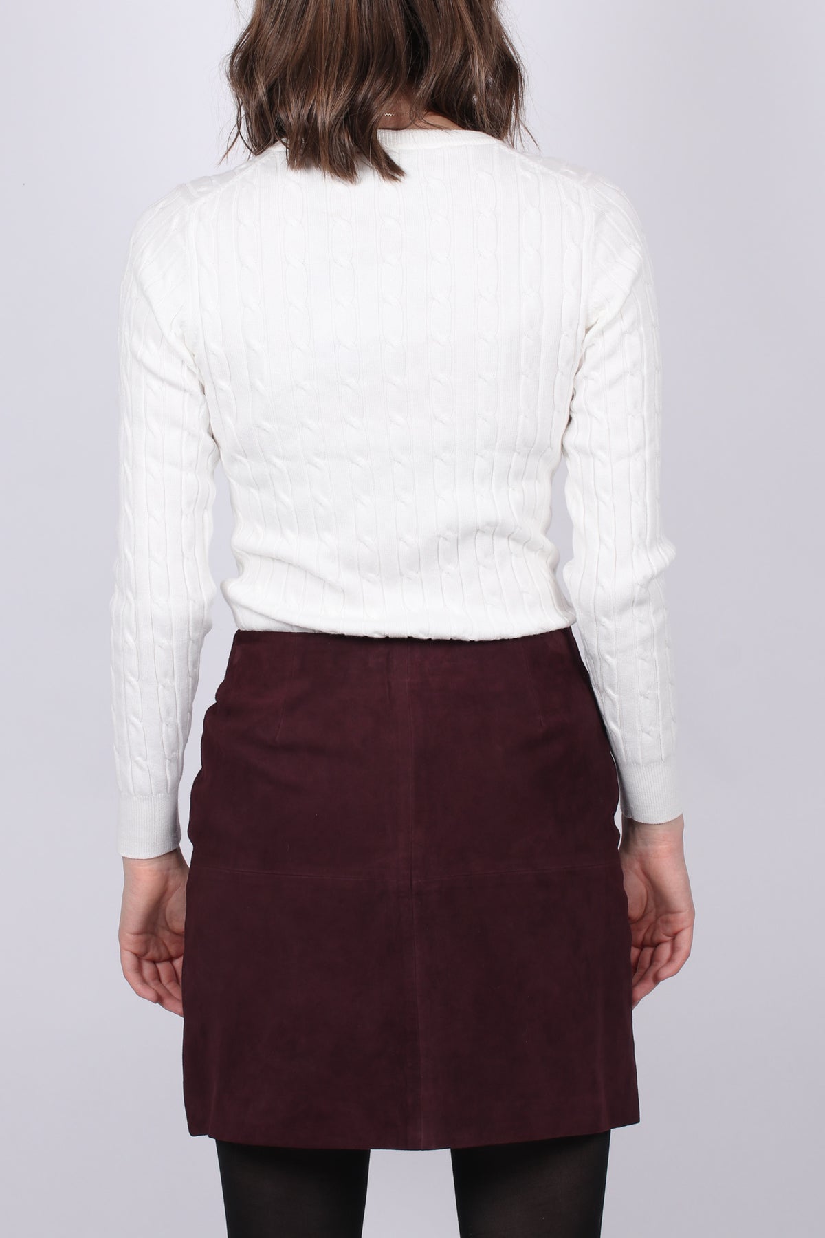Stretch Cotton Cable Crew - Eggshell - GANT - Gensere - VILLOID.no