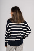 TenleyIW Turtleneck Pullover - Blå/Vit