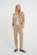 NakitaIW Flat Pants - Oatmeal Melange