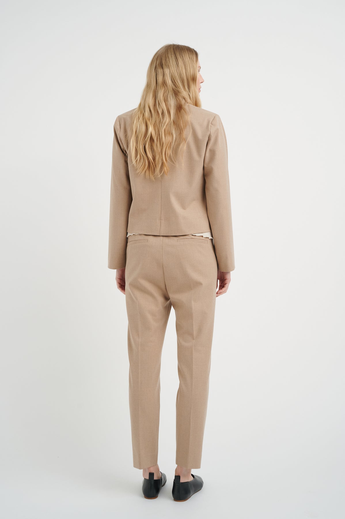 NakitaIW Flat Pants - Oatmeal Melange