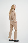 NakitaIW Flat Pants - Oatmeal Melange