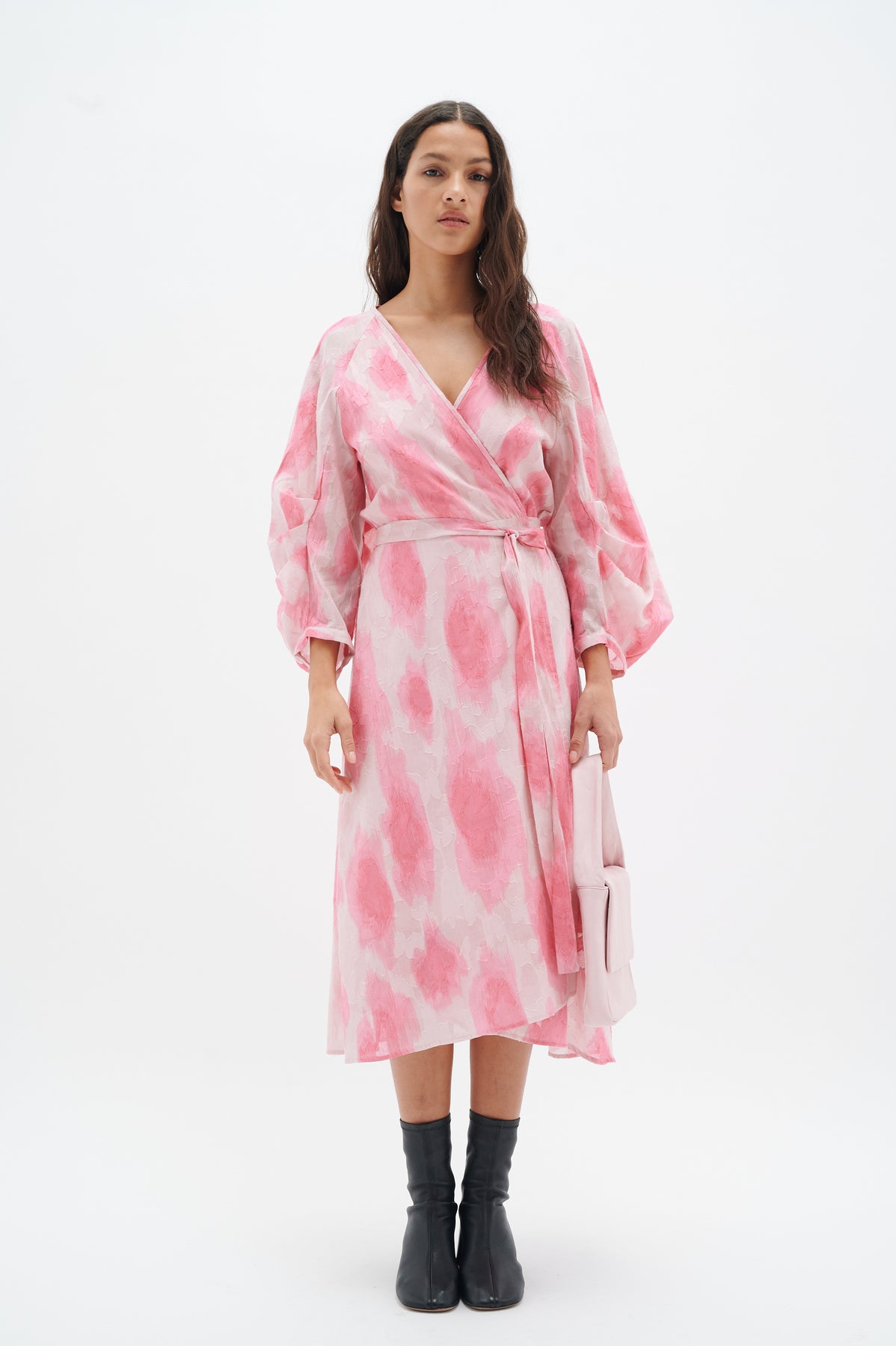 DimitraIW Wrap Dress - Pink Soft Shadow