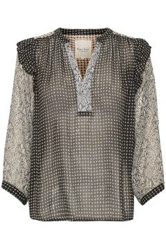 OrianaPW Blouse - Black Border Print